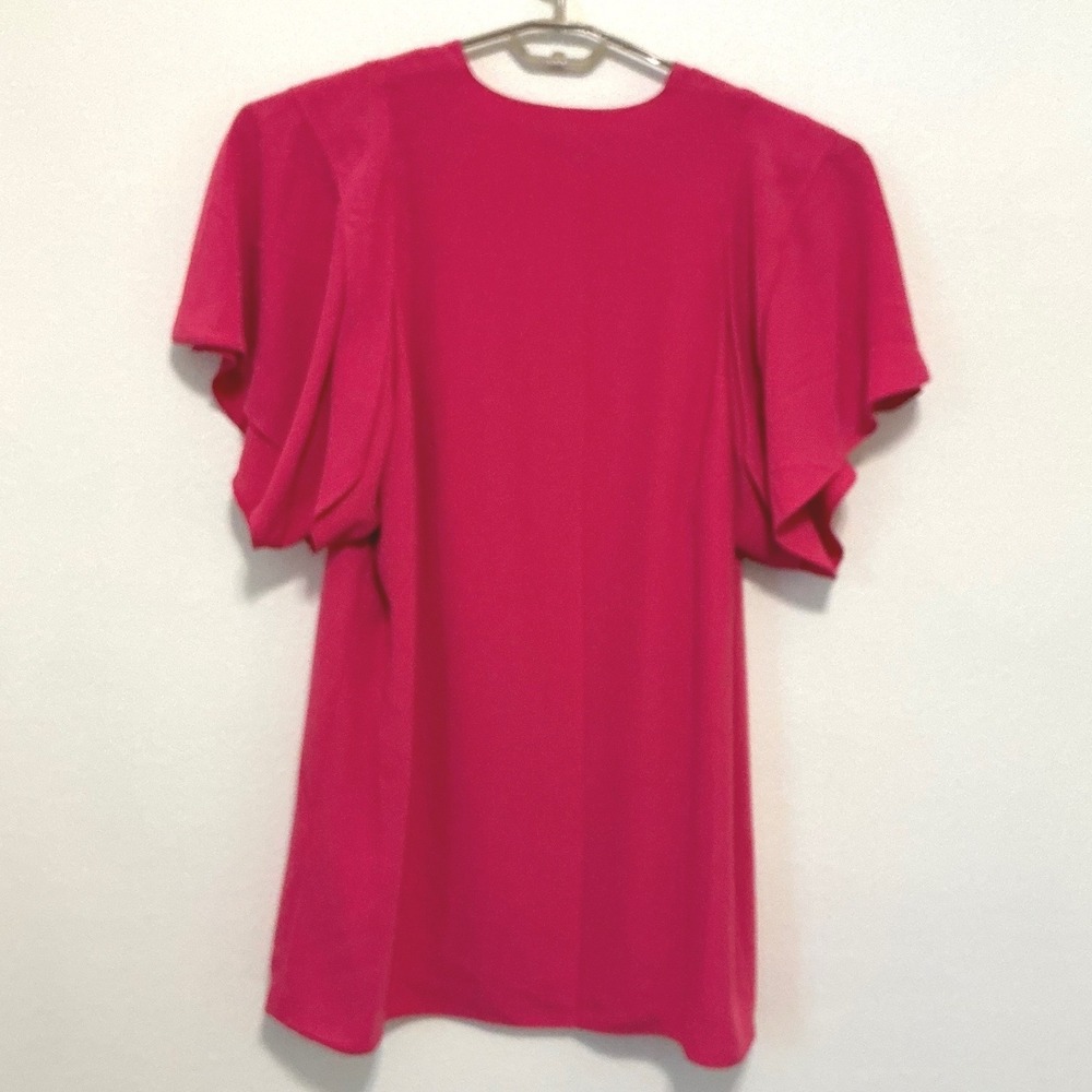 Anna Cate Blair Short Dress XL Beet Pink Flutter Sleeve Shift NWT MSRP $208 - Picture 9 of 11